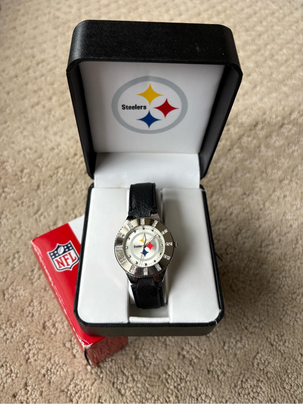 Pittsburgh Steelers leather watch